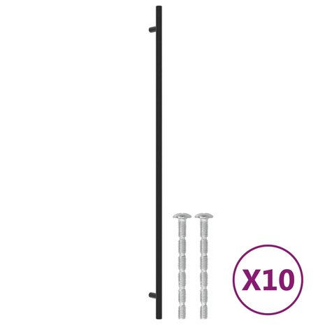 Handvatten 10 st 480 mm roestvrij staal zwart 2