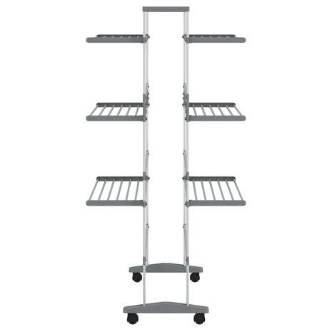 Droogrek met wieltjes 89x64x129 cm aluminium 5
