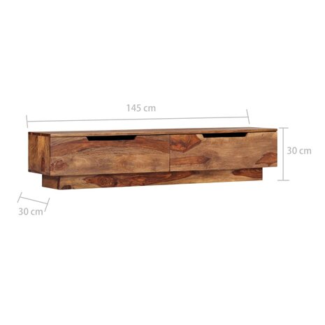 Tv-meubel 145x30x30 cm massief hout 7