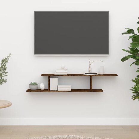 Tv-wandschap 125x18x23 cm bewerkt hout gerookt eikenkleurig 1