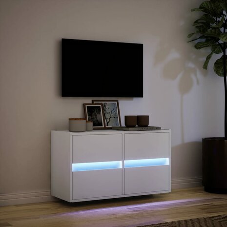 Tv-wandmeubel met LED-verlichting 80x31x45 cm wit 5