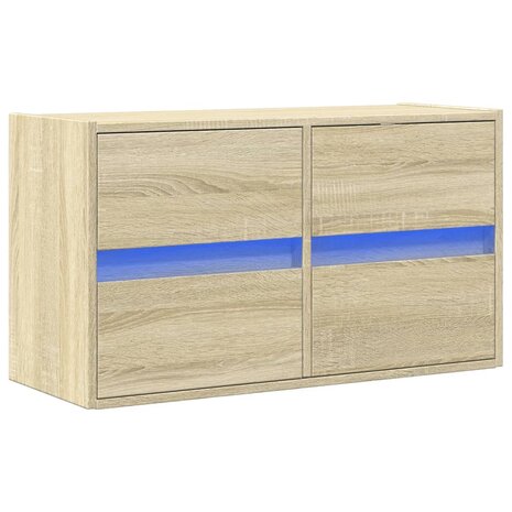 Tv-wandmeubel met LED-verlichting 80x31x45 cm sonoma eikenkleur 3