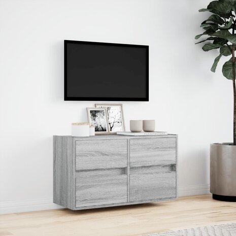 Tv-wandmeubel met LED 80x31x45 cm grijs sonoma eikenkleurig 4