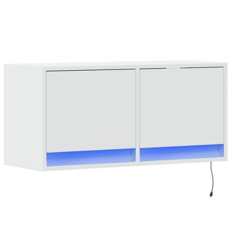 Tv-wandmeubel met LED-verlichting 80x31x35 cm wit 3