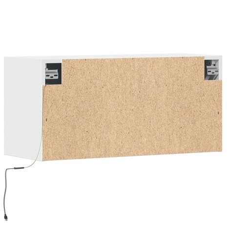 Tv-wandmeubel met LED-verlichting 80x31x35 cm wit 8