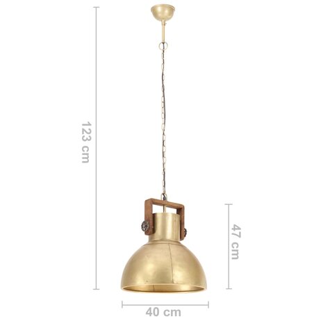 Hanglamp industrieel rond 25 W E27 40 cm messingkleurig 11