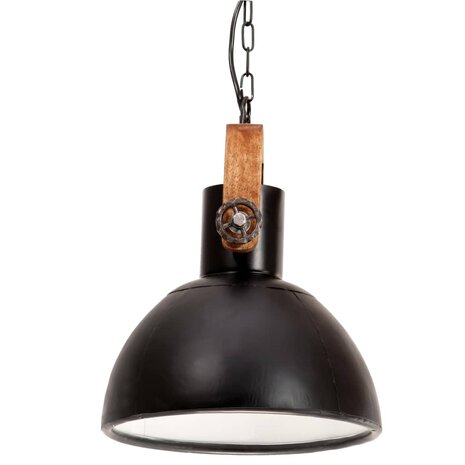 Hanglamp industrieel rond 25 W E27 30 cm zwart 4