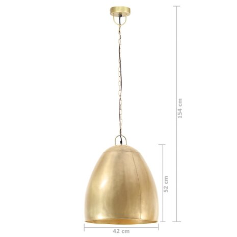 Hanglamp industrieel rond 25 W E27 42 cm messingkleurig 9