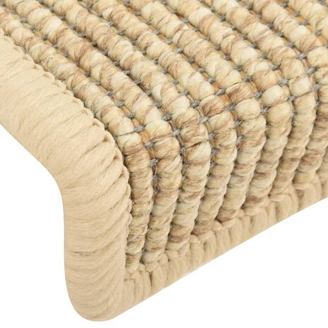 Trapmatten zelfklevend 15 st sisal-look 65x21x4 cm beige 6