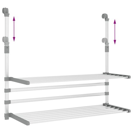 Droogrek voor balkon 89x25x(60-95) cm aluminium 7