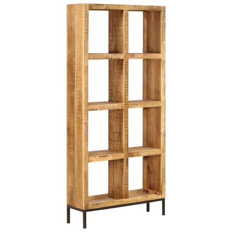 Boekenkast 80x25x175 cm massief mangohout 12