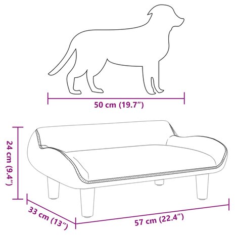 Hondenmand 70x40x24 cm fluweel bruin 7