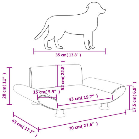 Hondenmand 70x45x28 cm kunstleer bruin 7