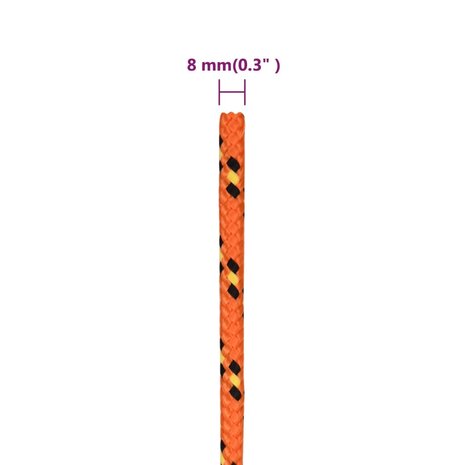 Boottouw 8 mm 25 m polypropyleen oranje 6