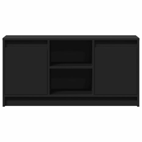 Tv-meubel met LED 100x34x50 cm bewerkt hout zwart 6