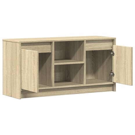 Tv-meubel met LED 100x34x50 cm bewerkt hout sonoma eikenkleurig 9