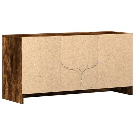 Tv-meubel met LED 100x34x50 cm bewerkt hout gerookt eikenkleur 8