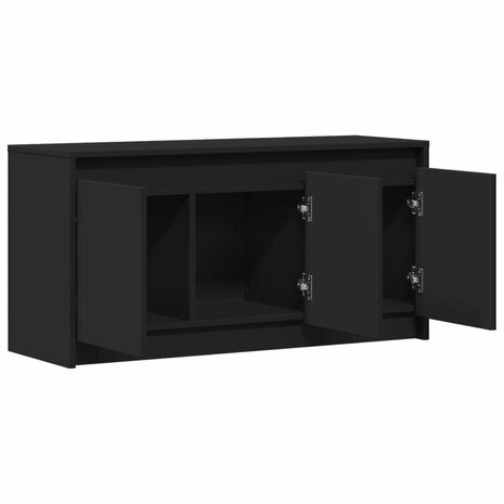 Tv-meubel met LED 100x34x50 cm bewerkt hout zwart 9