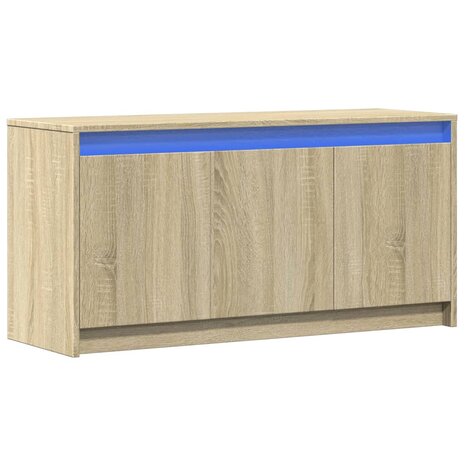 Tv-meubel met LED 100x34x50 cm bewerkt hout sonoma eikenkleurig 3