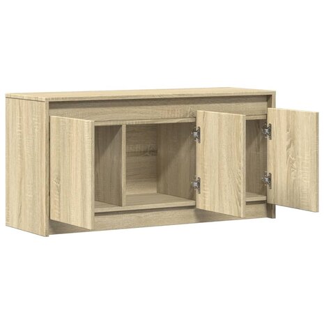 Tv-meubel met LED 100x34x50 cm bewerkt hout sonoma eikenkleurig 9