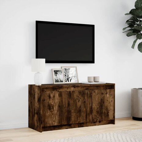 Tv-meubel met LED 100x34x50 cm bewerkt hout gerookt eikenkleur 4