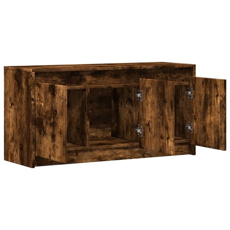 Tv-meubel met LED 100x34x50 cm bewerkt hout gerookt eikenkleur 9