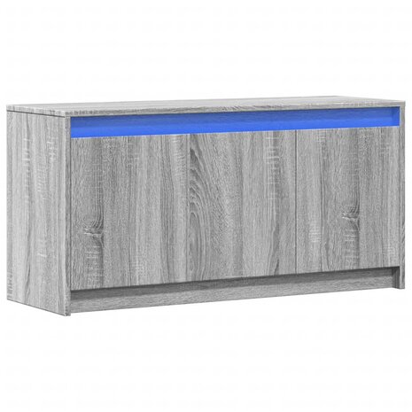 Tv-meubel met LED 100x34x50 cm bewerkt hout grijs sonoma eiken 3