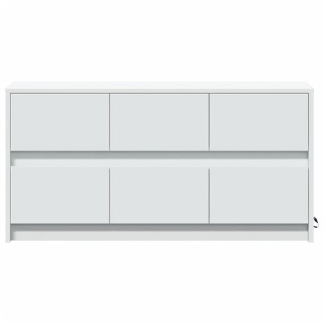 Tv-meubel met LED 100x34x50 cm bewerkt hout wit 6