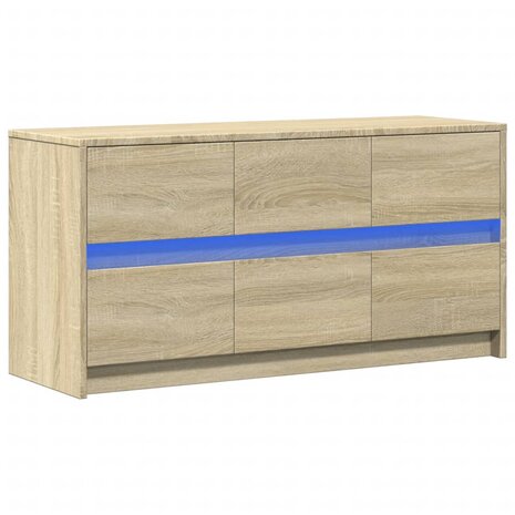 Tv-meubel met LED 100x34x50 cm bewerkt hout sonoma eikenkleurig 3