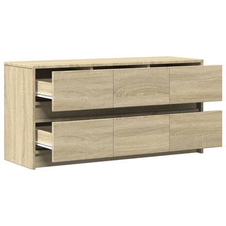 Tv-meubel met LED 100x34x50 cm bewerkt hout sonoma eikenkleurig 9