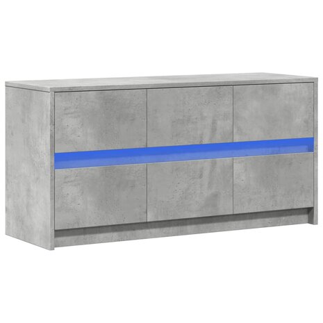 Tv-meubel met LED 100x34x50 cm bewerkt hout betongrijs 3