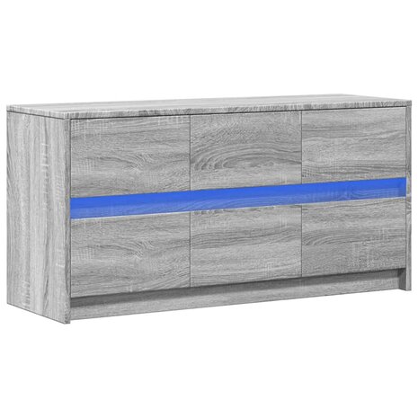 Tv-meubel met LED 100x34x50 cm bewerkt hout grijs sonoma eiken 3