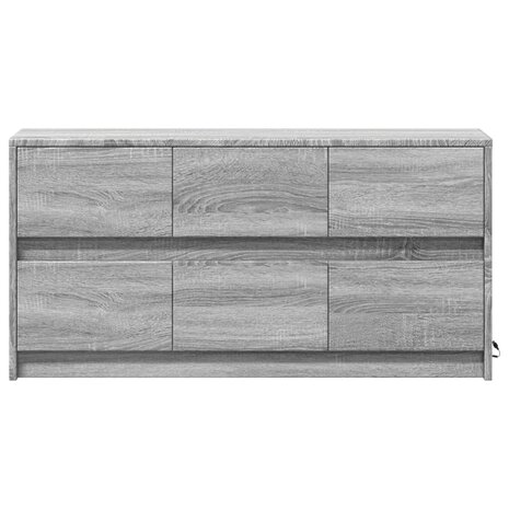 Tv-meubel met LED 100x34x50 cm bewerkt hout grijs sonoma eiken 6