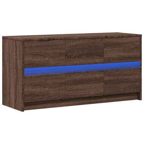 Tv-meubel met LED 100x34x50 cm bewerkt hout bruin eikenkleurig 3