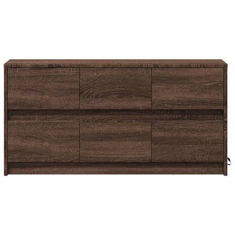 Tv-meubel met LED 100x34x50 cm bewerkt hout bruin eikenkleurig 6