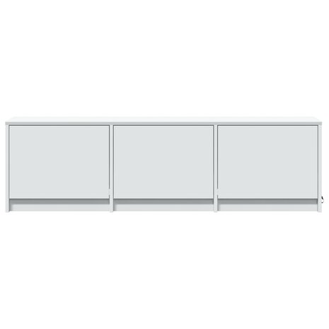 Tv-meubel met LED 140x34x40 cm bewerkt hout wit 6