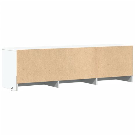 Tv-meubel met LED 140x34x40 cm bewerkt hout wit 8