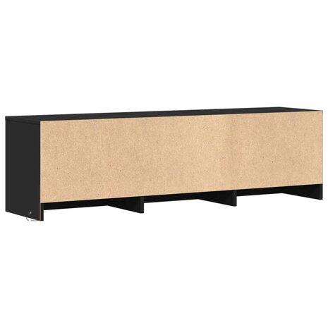 Tv-meubel met LED 140x34x40 cm bewerkt hout zwart 8