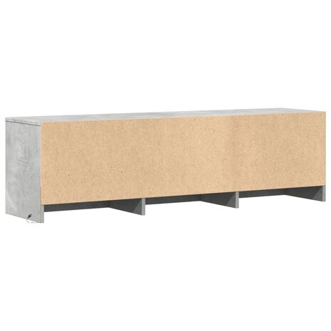 Tv-meubel met LED 140x34x40 cm bewerkt hout betongrijs 8