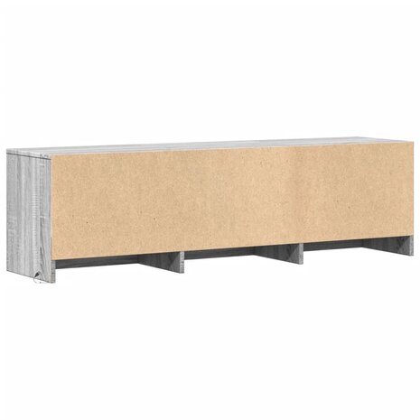 Tv-meubel met LED 140x34x40 cm bewerkt hout grijs sonoma eiken 8