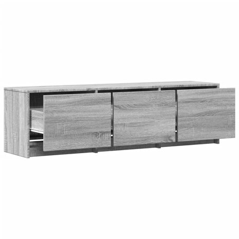 Tv-meubel met LED 140x34x40 cm bewerkt hout grijs sonoma eiken 9