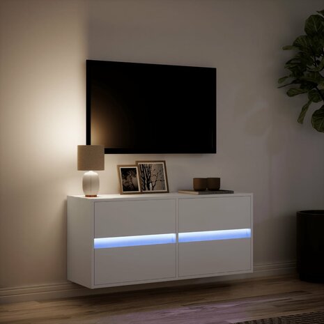 Tv-wandmeubel met LED-verlichting 100x31x45 cm wit 5