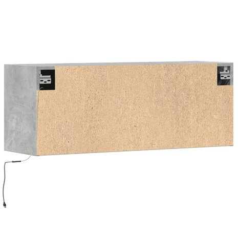 Tv-wandmeubel met LED-verlichting 100x31x35 cm betongrijs 8