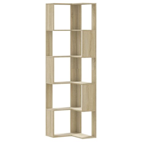 Boekenkast 5-laags hoek 50x50x179 cm bewerkt hout sonoma eiken 2