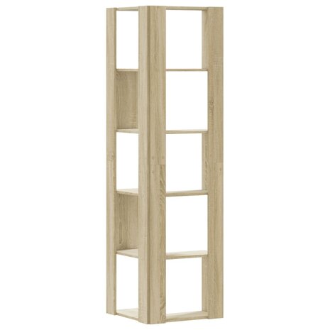 Boekenkast 5-laags hoek 50x50x179 cm bewerkt hout sonoma eiken 6