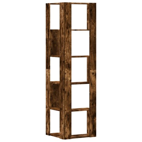 Boekenkast 5-laags hoek 50x50x179 cm bewerkt hout gerookt eiken 6