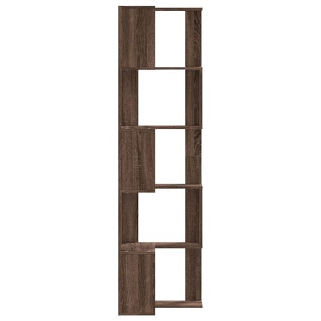 Boekenkast 5-laags hoek 50x50x179 cm bewerkt hout bruin eiken 5