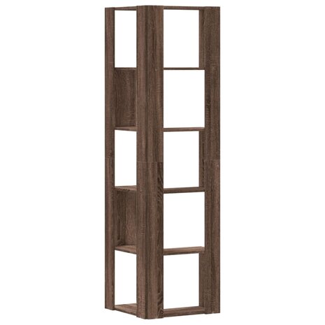 Boekenkast 5-laags hoek 50x50x179 cm bewerkt hout bruin eiken 6