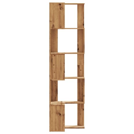 Boekenkast 5-laags hoek 50x50x179 cm hout artisanaal eikenkleur 5