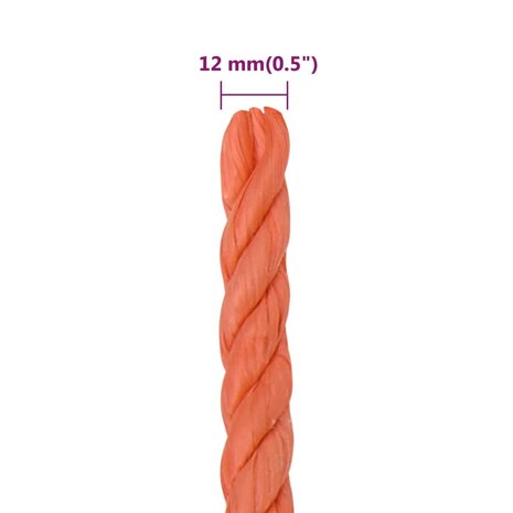 Werktouw 12 mm 50 m polypropeen oranje 6